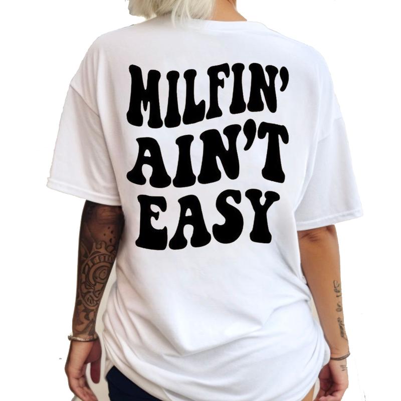 Milfin' Ain't Easy Shirt, Funny Mom shirt, Mama t-shirt, Trendy Mom T-Shirt Unisex Classic Cotton Fabric Fit