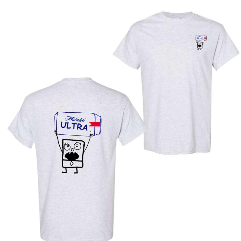 Michelob Ultra Beer Doodlebob T-shirt , Doodlebob Shirt, Michelob Ultra Beer Shirt, Double Sided Graphic Printed Unisex Classic for Men and for Women