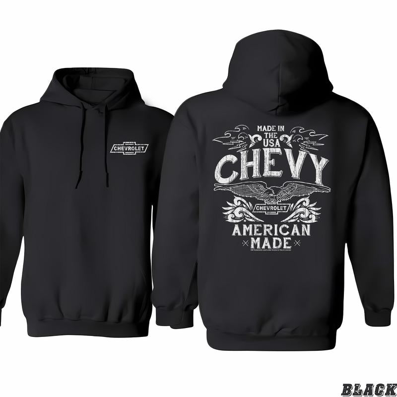 Chevrolet Usa Hoodie, Pick Your Color, Work From Home Wear, Styles For Every Taste, All-gender Fits, Classic Cotton, Menswear Unisex, Unisex