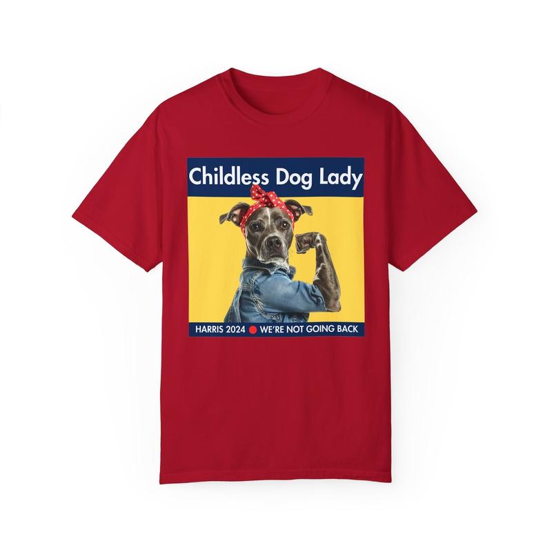 Harris 2024 T-Shirt, Childless Dog Lady Sweatshirt, Kamala Campaign, Cute Funny Dog Tshirt, Childless Cat Lady, President Harris Tee Top Womenswear
