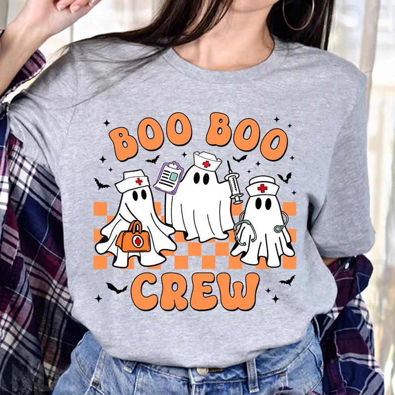 Funny Nurse Halloween Shirt, Halloween Ghost Nurses Comfort Colors, Retro Nurse Shirt, Spooky Nursing Student Halloween Tee, ER Nurse Gift