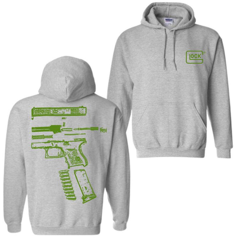 In Glock We Trust Black Hoodie with Multicolor Design - Classic Fit - Unisex - 5050 CottonPolyester , Love