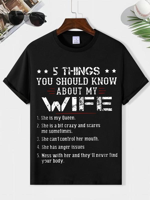 Men's Letter Print Round Neck Tee, Street Graphic Tees, Casual Summer Short Sleeve Crew Neck T-shirt, Trendy Streetwear for MenÃ¢â‚¬â„¢s Wardrobe