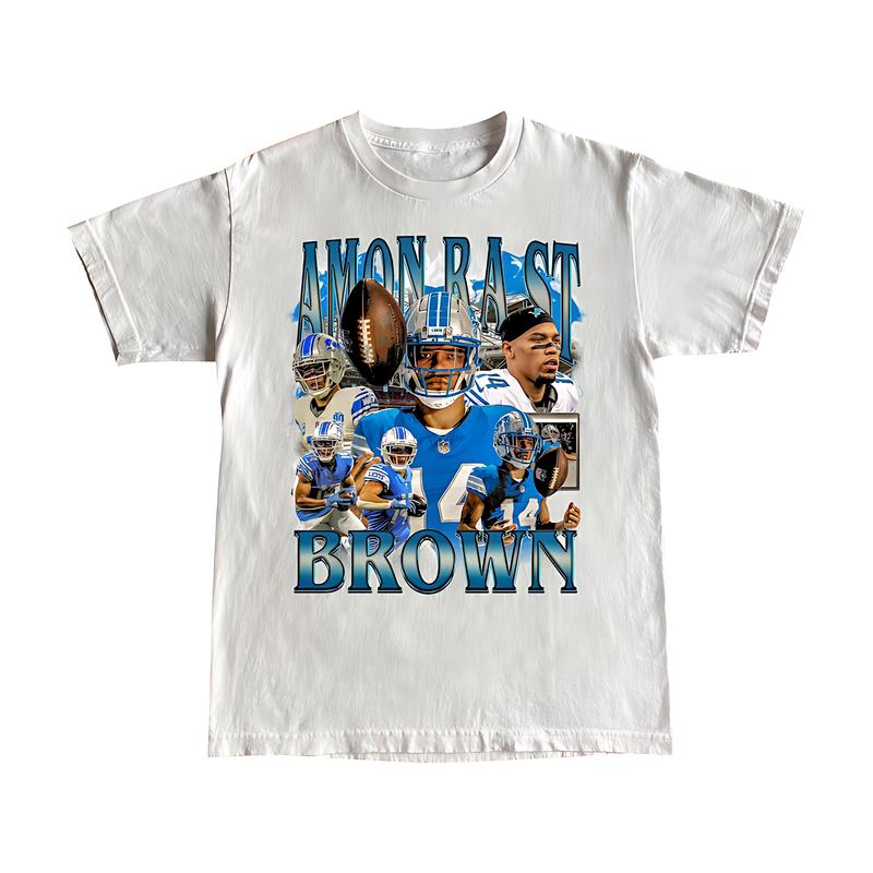 Vintage AmonRa St Brown Shirt, Detroit Team Shirt, Football Tee, Custom Vintage Design, 90s Graphic Tee