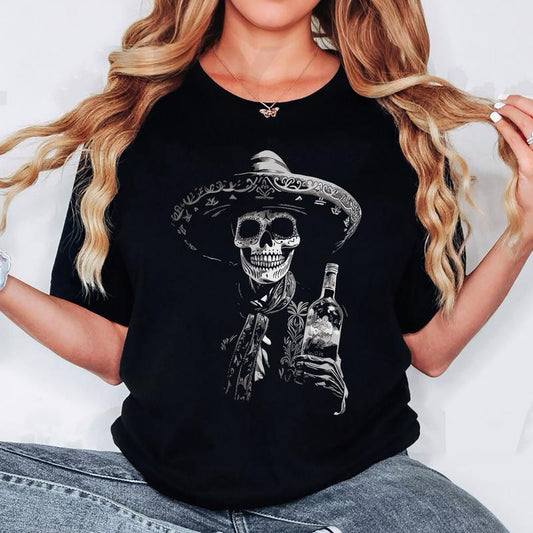 Vintage Skeleton Tequila Mexico Dia De Los Muertos Mexican T-Shirt, Trends Original Design y2k, Gift For him and her, Trendy shirt, gifts for fan, Graphic shirt