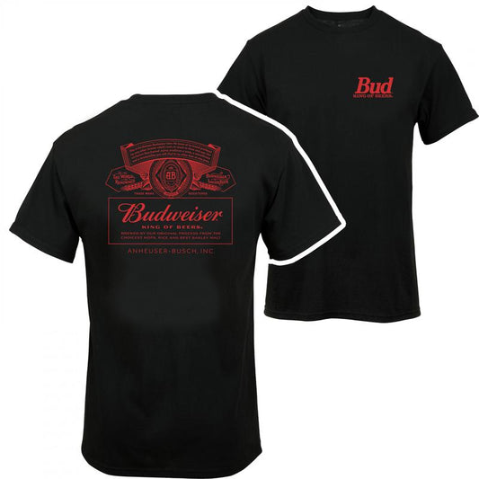 Budweiser Can Label Unisex Blend Heavy T-shirt - 2 Side - Unisex Design - Size Range For Everyone - Versatile Unisex Wear  - Choose Your Hue