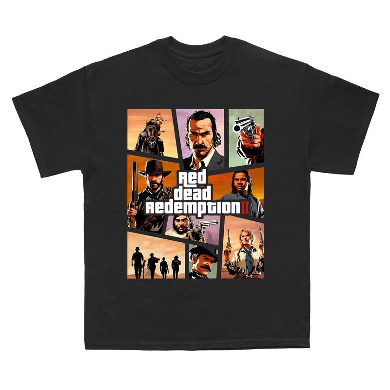 RDR2 Gaming Retro 90s T-Shirt, Arthur Morgan Red Dad Redemption Shirt, Gift For Movies Lovers Casual Clothing Fabric Menswear Top  Sweatshirts