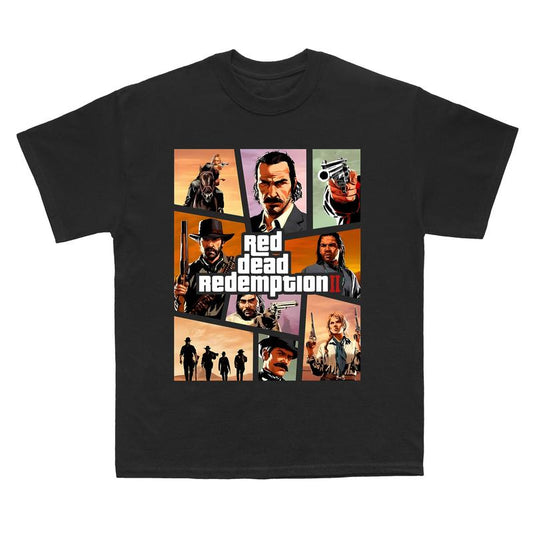 RDR2 Gaming Retro 90s T-Shirt, Arthur Morgan Red Dad Redemption Shirt, Gift For Movies Lovers Casual Clothing Fabric Menswear Top  Sweatshirts