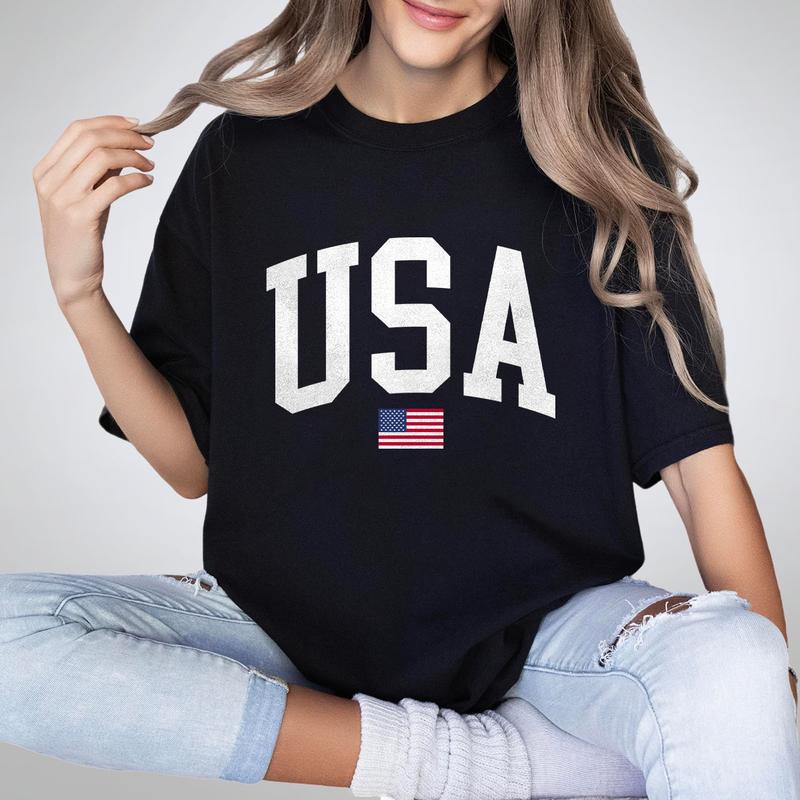 USA Flag Shirt, 4th of July Shirt, Big USA Tshirt, USA Comfort Shirt, USA Flag Comfort Tee, Usa Comfort Colors Tee, Usa Shirt, Retro USA T-Shirt, Independence Day Shirt, Retro 4th Of July Outfits, Independence Day Parade Outfits, Women Top