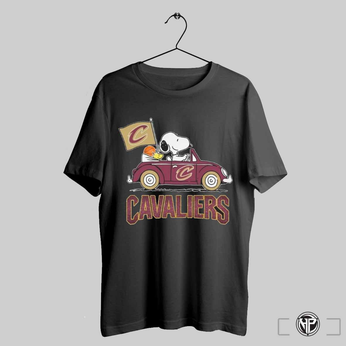 Snoopy And Woodstock Driving Car Cleveland Cavaliers Basketball 2024 Shirt Trendy Sweatshirt