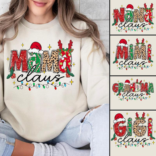 Christmas Mama Gigi Nana Claus Sweatshirt, Christmas Shirt for Mom Grandma Gigi, Xmas Family Shirt, Unisex Graphic Cotton Comfort, Shirt for Men for W