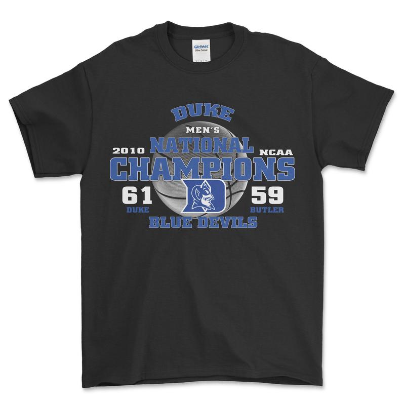 2010 Duke NCAA National Champions T-Shirt, graphic vintage sports tees for men