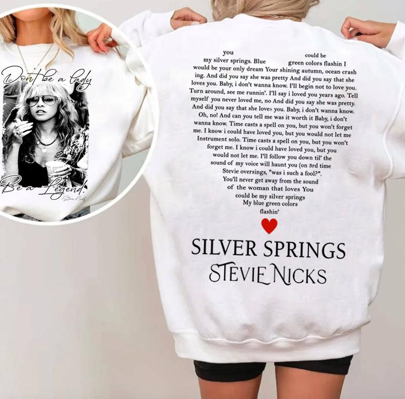 Stevie Vintage T-shirt, Don't Be A Lady Be A Legend 2 Side Sweatshirt, Music Concert Hoodie, Gift For Women and Man Unisex Shirts Womenswear Cotton