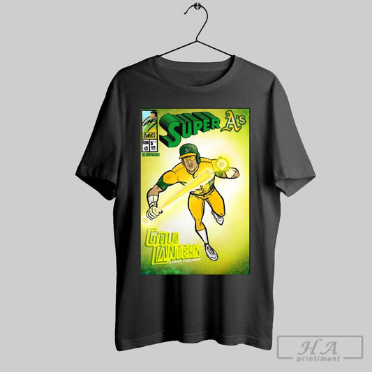 Super As Oakland Baseball Gold Lantern Light Fielder Fans Fest 2025 Guest Stephen Piscotty Art Poster T Shirt