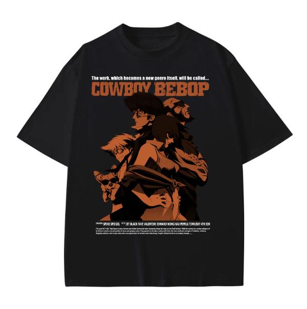 Cowboy Bebop Japanese Anime manga tshirt, Japan Akira manga black tee Cotton Menswear