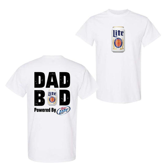 Dad BOD Powered by Miller Lite T-Shirt Top Cotton, Trendy T-Shirt For Men For Women