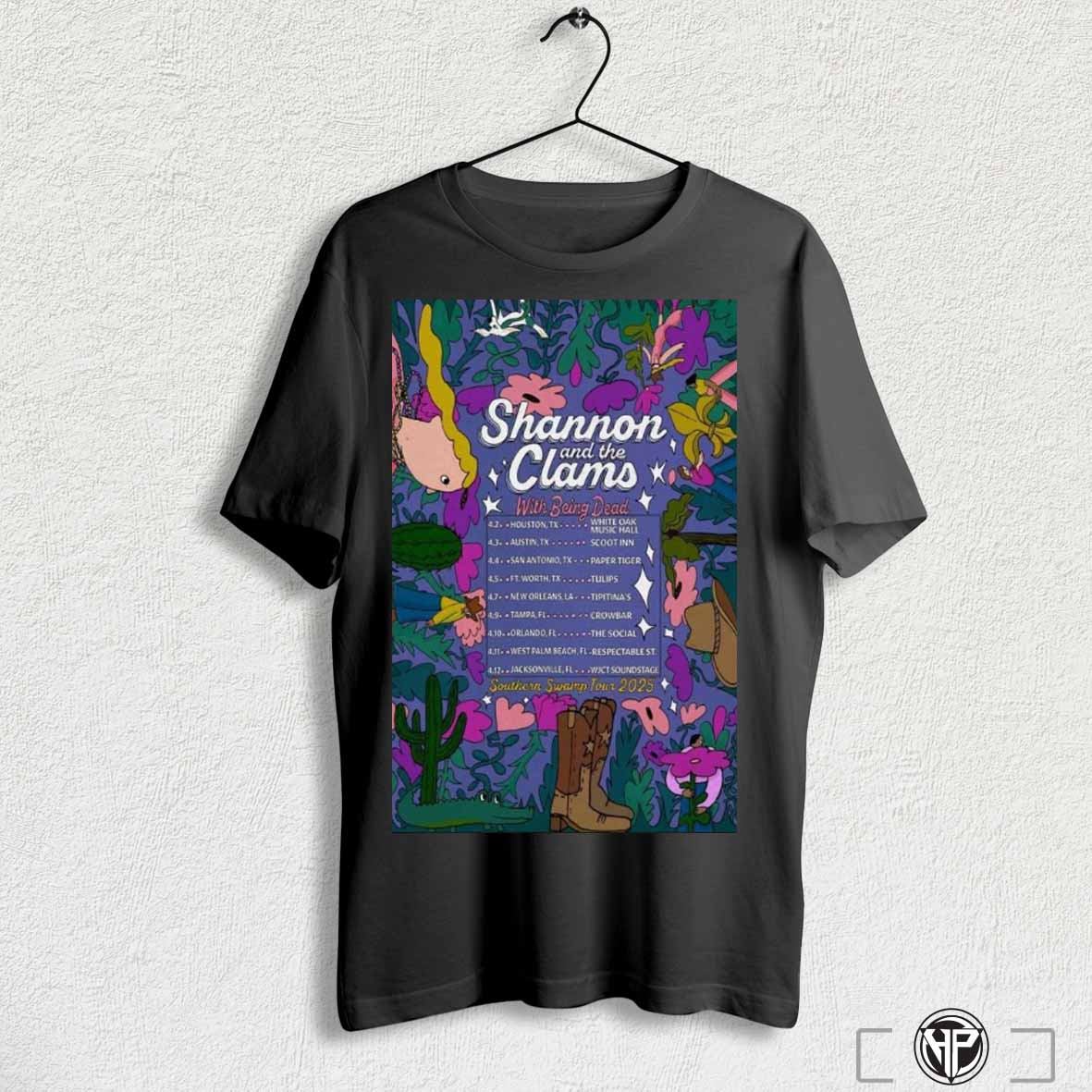 Shannon And The Clams Southern Swamp 2025 Tour Poster Shirt