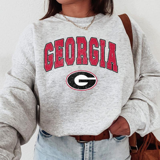 Georgia Bulldogs Vintage NCAA Sweatshirt, University Sport Shirt, Unisex Gift for Fans, Crewneck Comfortable, Cotton Pullover, Classic Sweaters