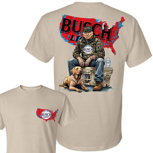 Busch Light Trump Hunting Camo Map Unisex Shirt,US Presidential Election 2024 Map Shirt, Trump won 47th president Election 2024 Shirt, Busch Light Trump With Local Boy Cotton hoodie