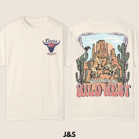 Â Coors Rodeo Vintage Graphic T-Shirt, Retro Cowboy Shirt, Oversized Coors Shirt, Vintage Washed Shirt, Welcome To Wild West