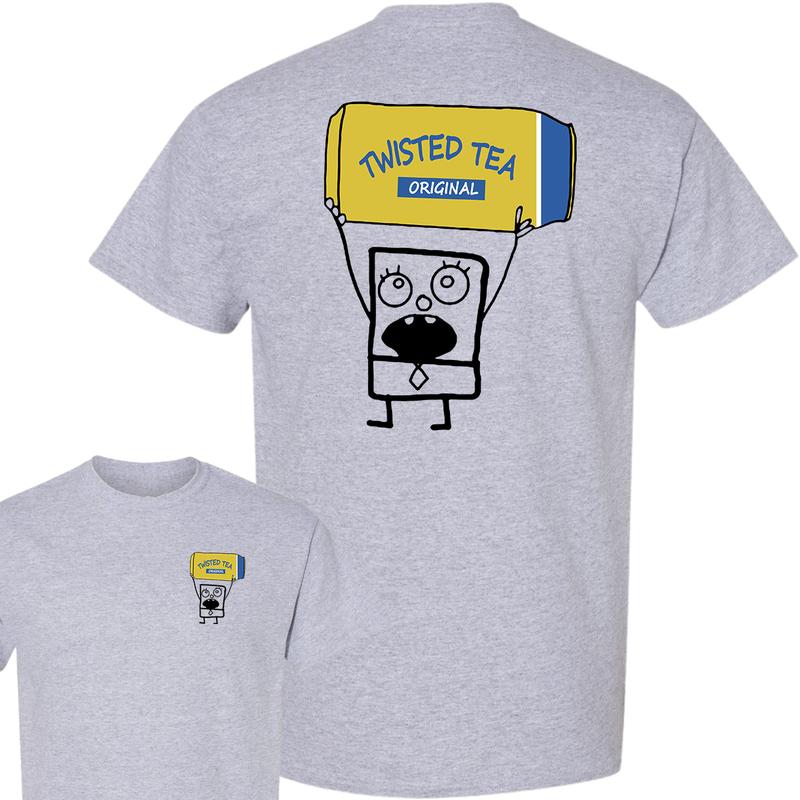 Doodlebob Twisted Tea Essential 2 Sided T-Shirt, Funny Drinking T-Shirt, Summer T-Shirt, Full Color T-Shirt, Unisex T-Shirt, For Men, For Women, Gift For All