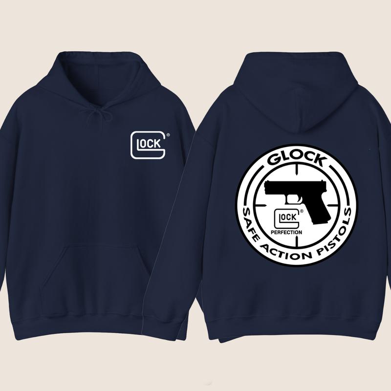 GLOCK Hoodie - Glock safe action... Sweaters - Double side Hoodie - Menswear - Womenswear -Men's Tops Hoodie  - Unisex SweatShirt - Glock Shirt