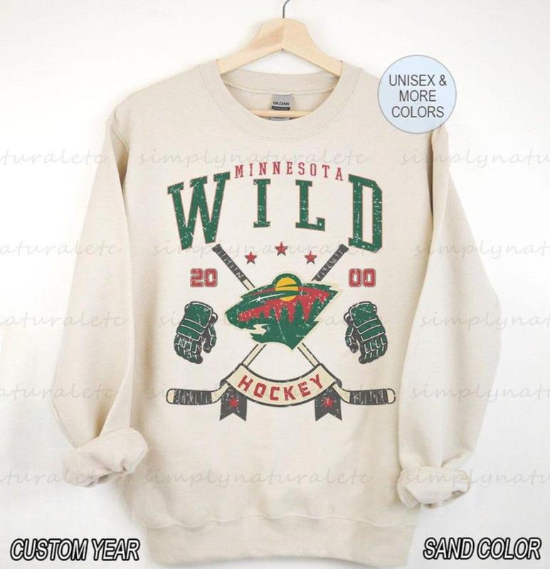 Minnesota Sweatshirt Crewneck, Vintage Wild shirt, Minnesota Hockey Fan shirt, Hockey Tee, Wild Sweatshirt