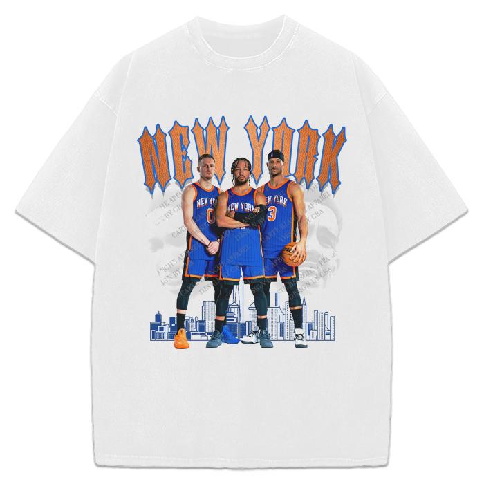 New York Jalen Brunson Josh Hart Donte DiVincenzo Crying Embiid Trae Young Custom Graphic T-Shirt Crewneck Cotton