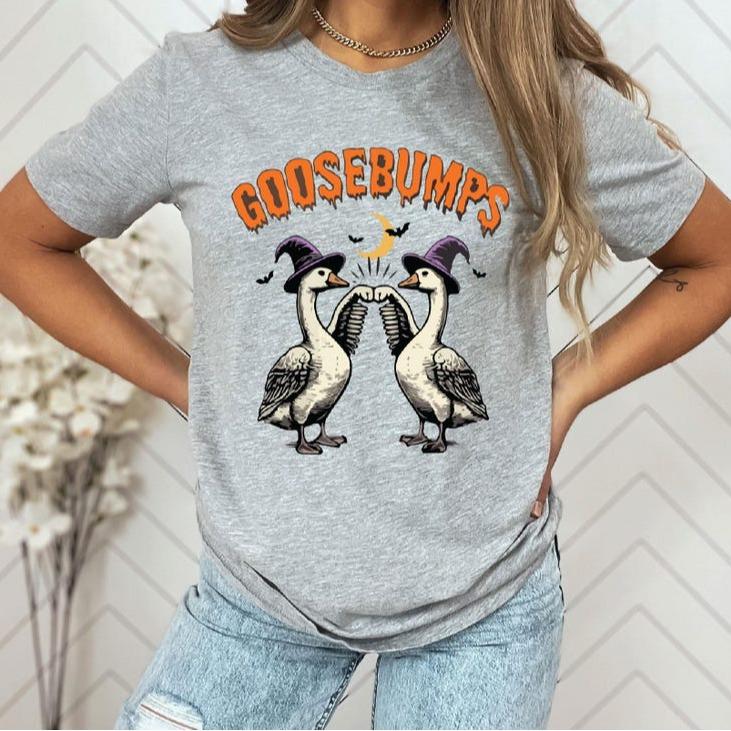 Goosebumps Halloween Shirt, Halloween Goosebumps Shirt, Funny Goose ,Silly Goose Gift for Mom, Spooky Season Tee, Trending shirt, Unisex Shirt, Full S