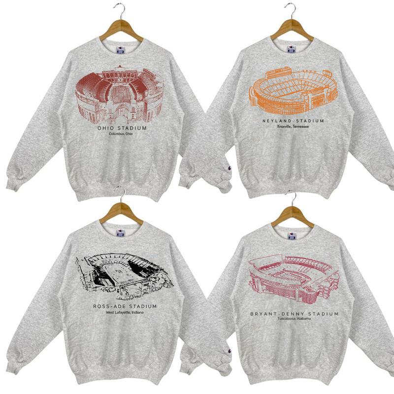 All Teams NCAA Football Stadium Crewneck Sweatshirt â€“ Unisex College NCAA Sweatshirt, Classic Sport Sweatshirt, Great Gift for Sports Fans