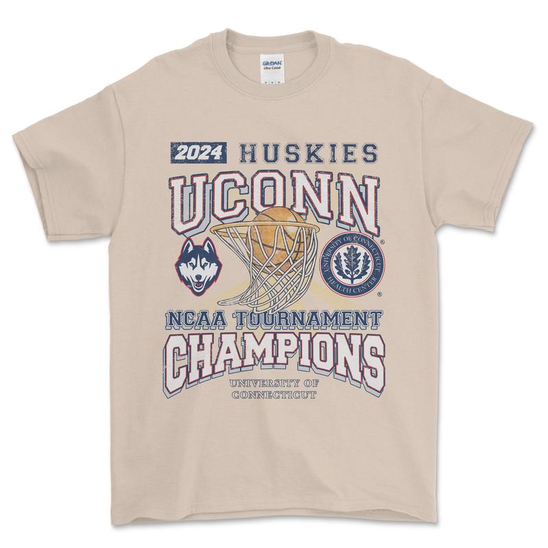 2024 University of Connecticut Tournament Champs NCAA T-Shirt, graphic vintage sports tees for men