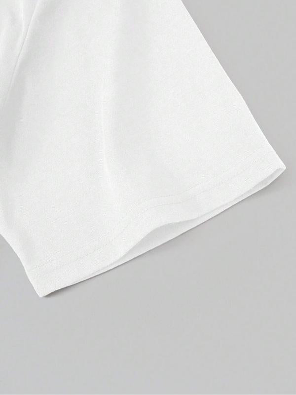 Men's Landscape & Letter Print Drop Shoulder GraphicÃ‚Â Tee, Regular Fit Casual Short Sleeve Round Neck T-shirt, Fashion Men's Summer Top for Daily Wear