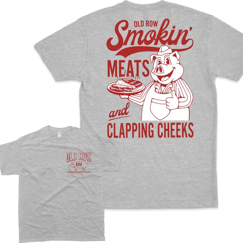 Old Row The Smokin' Meats Graphic 2 Sides T-shirt, Unisex T-shirt For Men, For Women Menswear Top