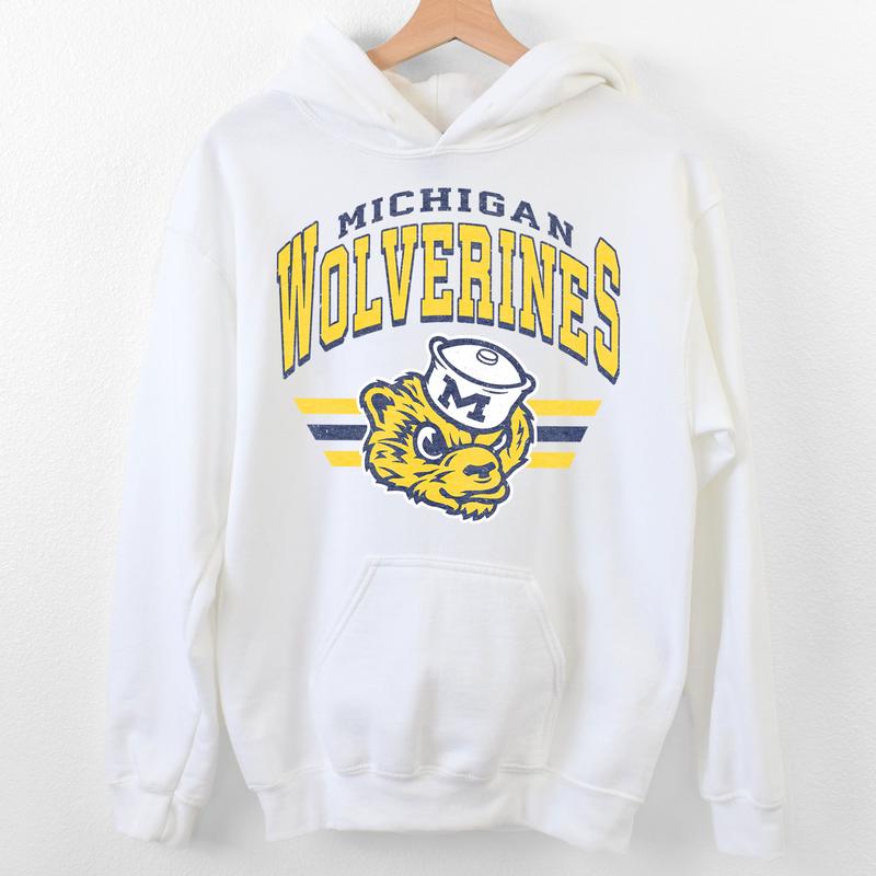 Michigan Wolverines Vintage Football NCAA Sweatshirt - Tshirt - Hoodie, University of Michigan Unisex Football NCAA Shirt, Unisex Vintage NCAA Shirt, Classic Football Shirt, Gifts For Football Fan Sport, Cotton, Sweatshirt, T-Shirt, Hoodie
