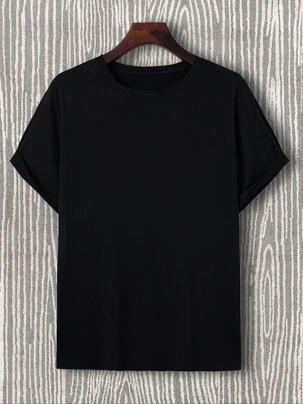 Men's Regular Fit  Me VS Me  Letter Print Round Neck Tee, Street Fashion StreetwearÂ Short Sleeve T-shirt for Daily Wear, Graphic Tees, Casual Comfy Knitting Top for Summer