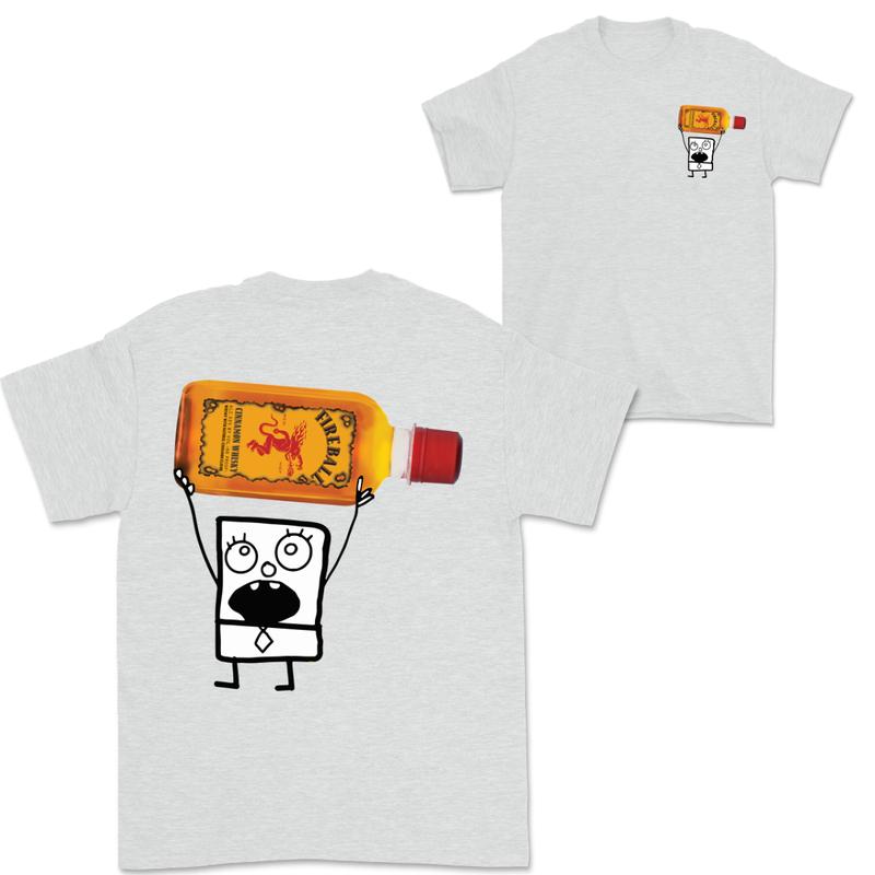 Doodlebob Fireball cinnamon Whiskey Tea Essential 2 Sided T-Shirt, Funny Drinking T-Shirt, Summer T-Shirt, Full Color T-Shirt, Unisex T-Shirt, For Men, For Women, Gift For All