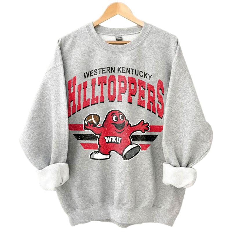 Western Kentucky Hilltoppers Vintage Football NCAA Sweatshirt - Tshirt - Hoodie, Western Kentucky University Unisex Football NCAA Shirt, Unisex Vintag