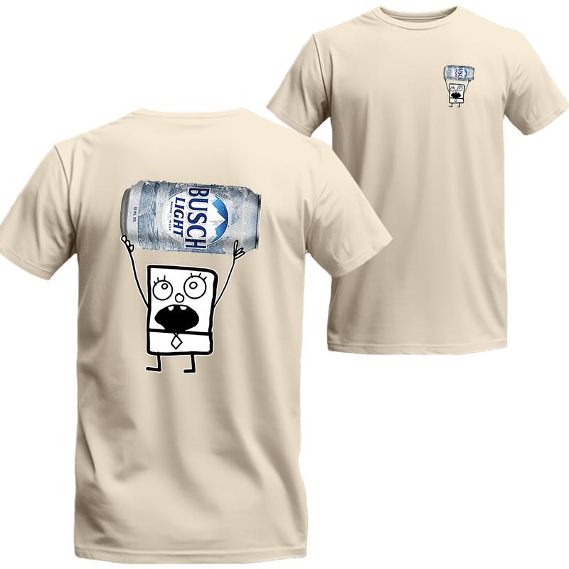 Doodlebob Bush Light Unisex T-shirt, Funny Bush 2 Side Shirt, Bush Light Short Sleeve Tee, Unisex Shirt
