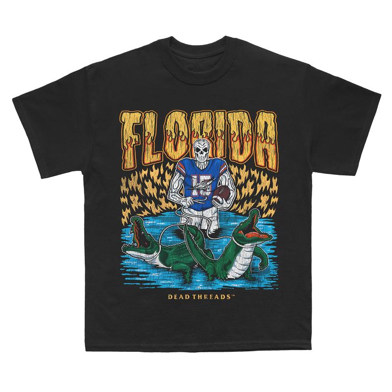 Florida Gators football, The Gators Graphic T-Shirt Deadman Gators Football Bowl Subdivision, Full Cotton, Men's Top Women's Top American College Foot