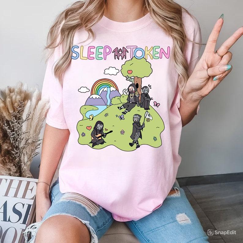 Sleep Token Cowboy Rider Shirt, Cute Rainbow Graphic Tee, Unisex Cotton Crewneck, Trendy Sleep Token Fall 2024 Apparel Sweatshirt, Hoodie, Comfort Col