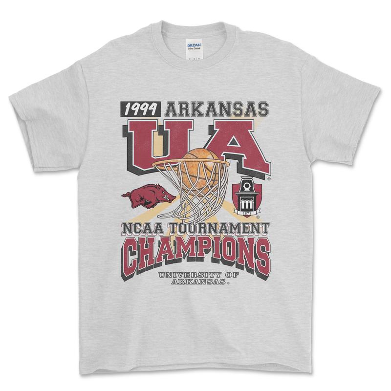University of Arkansas Tournament Champs NCAA T-Shirt, graphic vintage sports tees for men