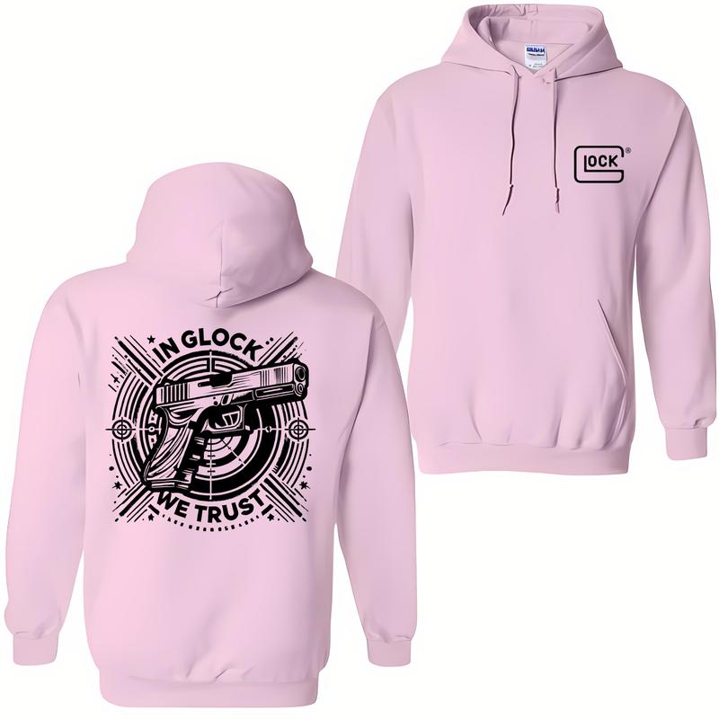 In Glock We Trust Double Sided Hoodie for Men and Women - Classic Fit - Menswear,Unisex Hoodie,Glock Shirt