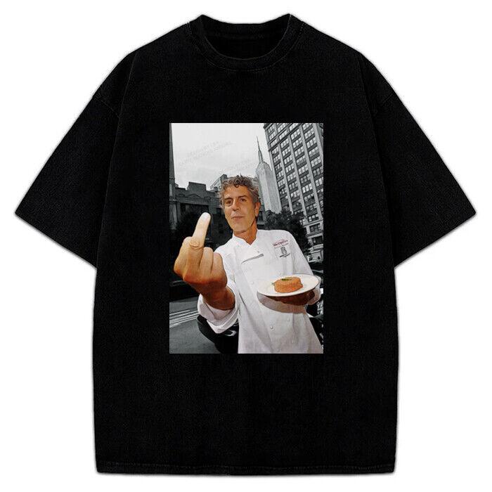 Hot Anthony Bourdain Middle Finger T Shirt All Size