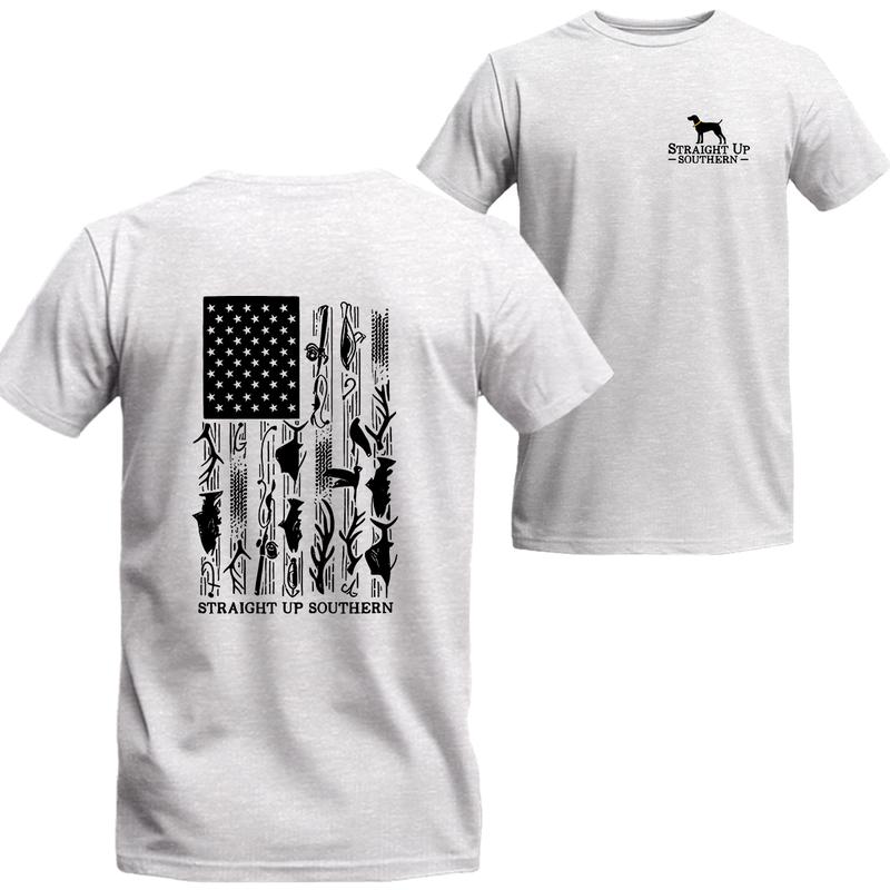 Hunt Fish Flag T-Shirt - Summer Outfits Regular Fit Shirt, Unisex T-shirt For Men, For Women, Best choice, Menswear Top, Beer Shirt Underwear Tshirt