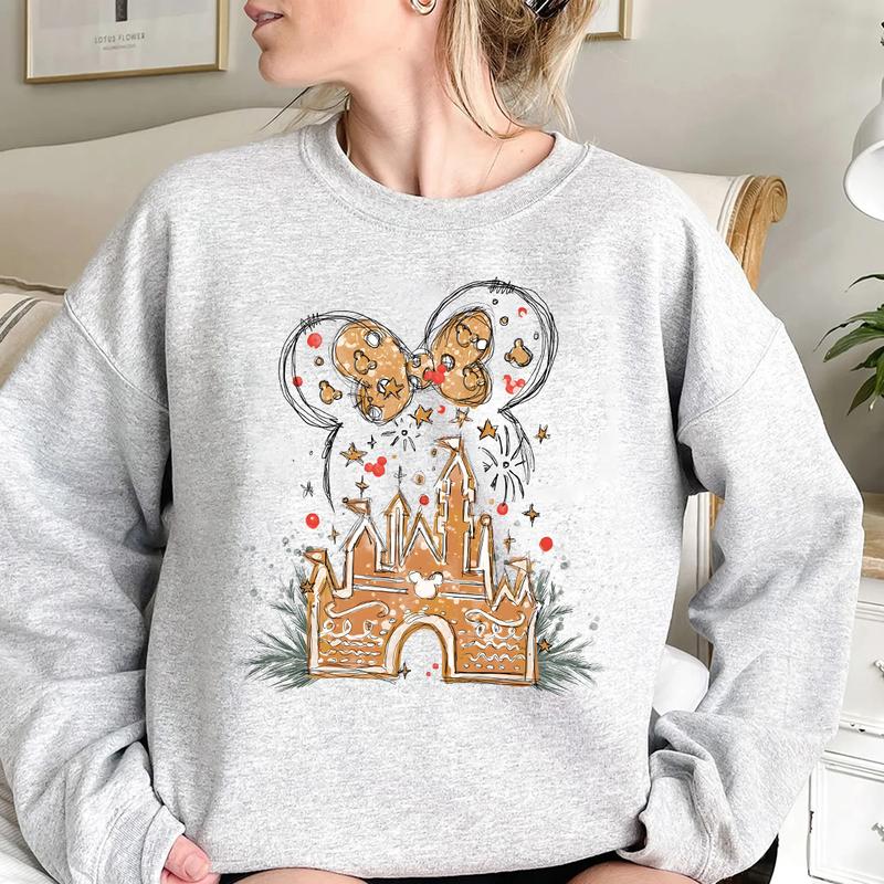 Gingerbread Castle Christmas Crewneck Sweatshirt, Hoodie, T-shirt, Cute Christmas Gifts