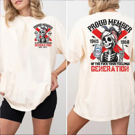 Gen X Proud Member Bus Shirt: Raised On Hose Water T-Shirt, Vintage Humor, Funny Quotes Gen X Tee