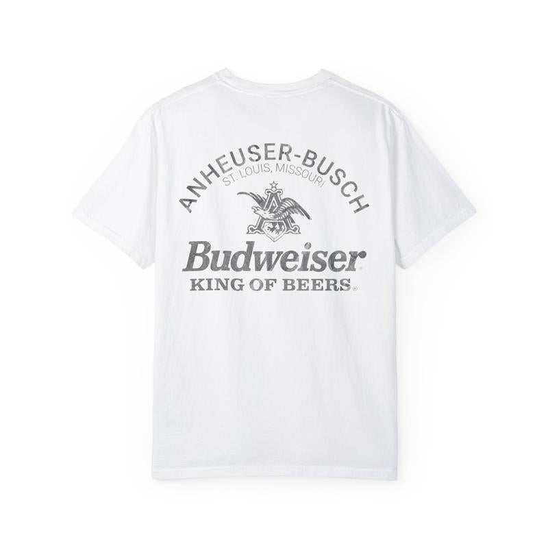 Budweiser T-Shirt, Funny drinking shirt, Whiskey Alcoholic, Budweiser King Of Beer, Vintage Beer Cotton Tee