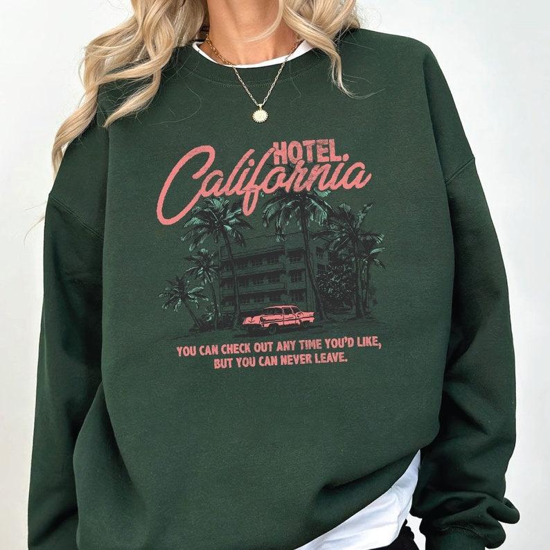 Hotel California Sweatshirt , Retro Western Trendy California Sweatshirt, Gift for Music Lovers Sweatshirt Comfort Fabric