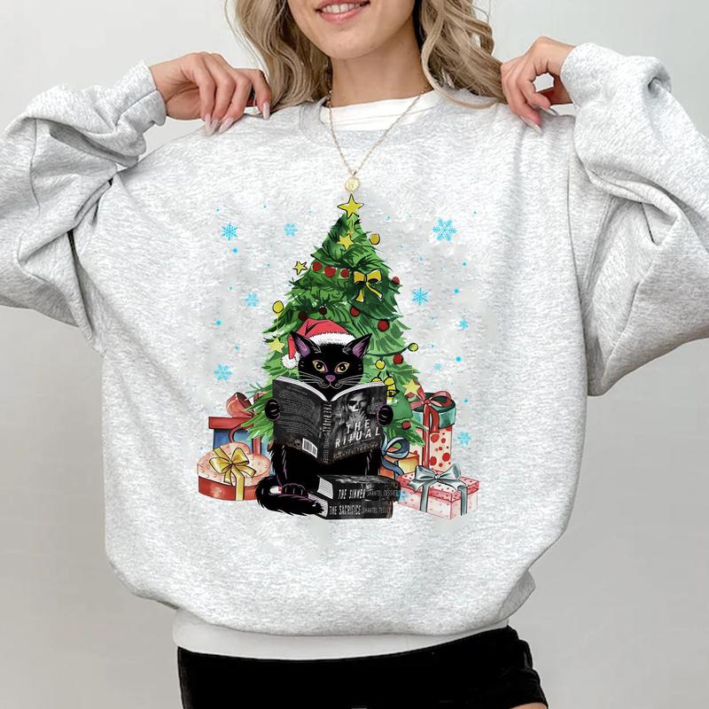 Cute Black Cat The LORDS Series Book Christmas Sweatshirt, The Ritual Book Shirt, Shantel Tessier Merch, Dark Romance Shirt, Bookish Merch, Book Lover