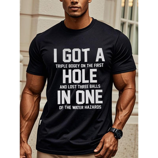 I Got A Hole In One Funny Golf Joke Bad Golfer T-Shirt, Men'S T Shirts, Going Out, Gym-Friendly, Running, Sports Tees For Fitness Enthusiasts, Breatha